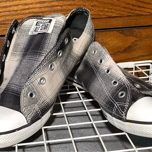 Converse Plaid dainty shoes—laces included